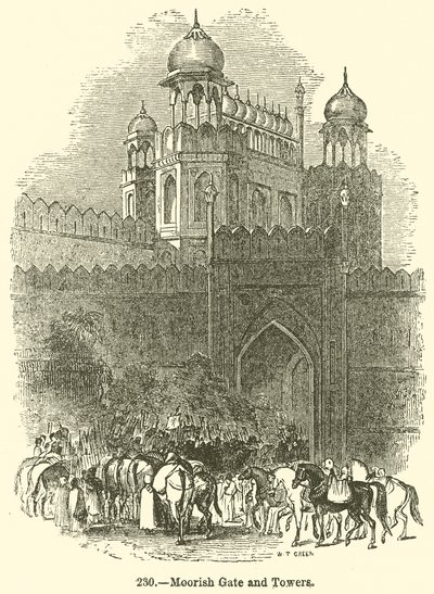 Moorish Gate and Towers by English School